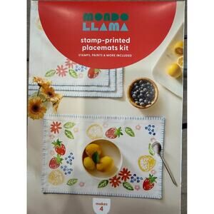 Mondo Llama Stamp Printed Placemats Kit Makes 4 Stamps Paint Placemats String